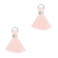 Mini Tassel 1.2cm - Silver-peachy rose